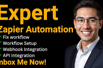 fix and build zapier automation workflows and webhook integrations for business