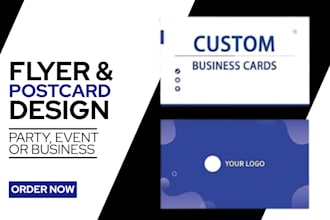 design event flyer, postcard, and promotional cards