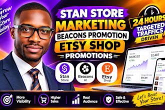 stan store setup, stan store marketing, beacons ai setup, etsy promotion, etsy