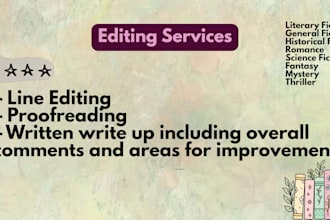edit and proofread your fiction manuscript