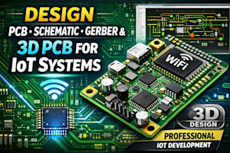 design pcb, schematic, gerber and 3d pcb for iot systems