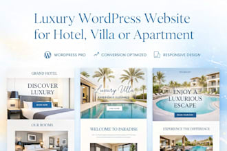design luxury website for hotel, villa or apartment