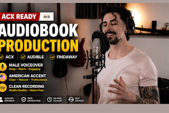 be male audiobook narrator male voice over audiobook production for acx, audible