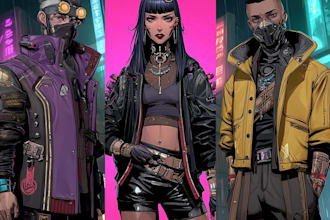 create detailed cyberpunk characters for games and stories