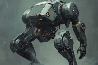 draw a robot mecha design and anime