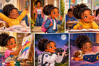 children book illustration kid storybook illustration african american character
