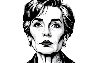 create a gorgeous hedcut wsj portrait style from photo
