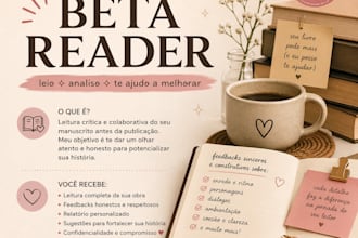serei sua beta reader profissional com relatório de leitura detalhado