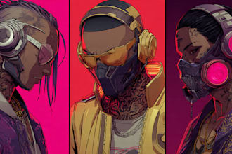 design anime character , cyberpunk character