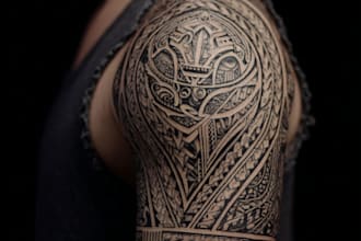 create cyber sigilism and tribal for clothing and tattoo