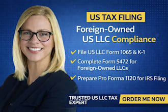 file US llc form 1065, k1, 5472 and pro forma 1120 for foreign owned llc