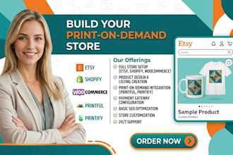 build etsy print on demand shopify store woocommerce pod store printful printify