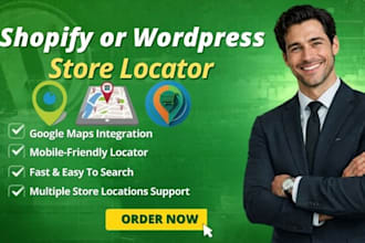 add store locator google maps API to shopify store or wordpress website