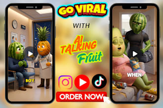 create viral ai talking fruit video talking object fruit character 3d animation