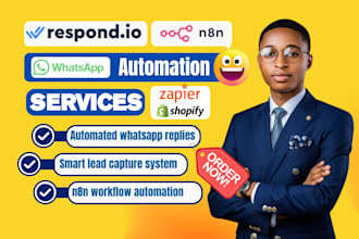 build respond io CRM, whatsapp chatbot, n8n automation and lead tracking system