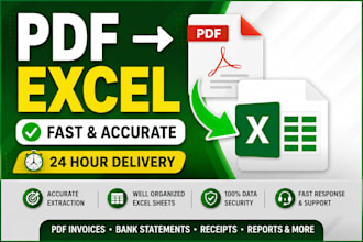 convert PDF invoices into organized excel spreadsheets