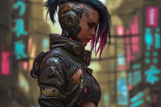 create detailed cyberpunk characters for games and stories