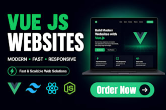 develop modren vuejs website using tailwind css and vue