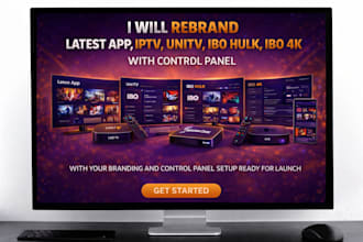 rebrand latest app, iptv, unitv, ibo hulk, ibo 4k with control panel
