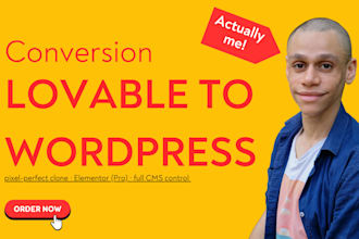 convert your lovable website to wordpress with elementor