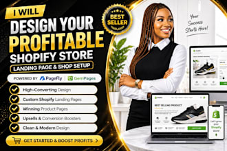 clone design shopify landing page, shopidy store in pagefly, gempages, replo
