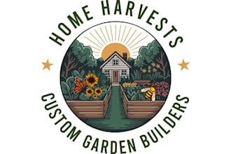 design a creative home harvest or organic farm logo