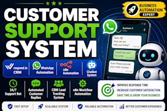 customer support system with respond io CRM n8n chatbot and whatsapp automation