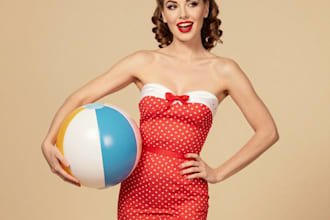 pin up girl and pin up girl illustration