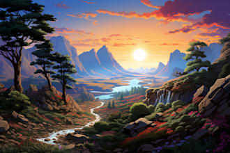 create a fantasy landscape map