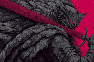 draw custom dark berserk style art in high quality