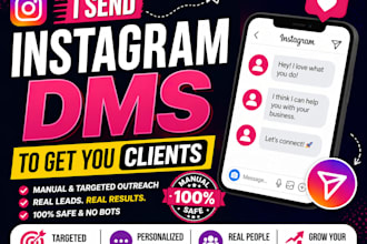 send 50 targeted instagram dms to get you clients
