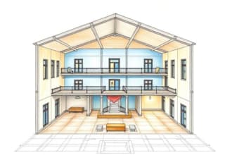 draw building and interior floor plans in watercolor