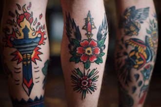 create custom logo old school traditional tattoo design