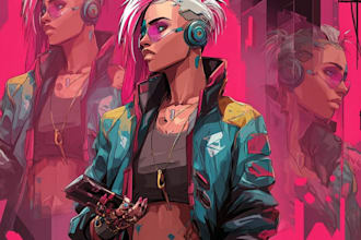 design cyberpunk character art with futuristic vibes