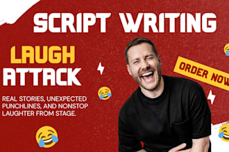 be your comedy script writer funny memes speech jokes humor screenplay writing
