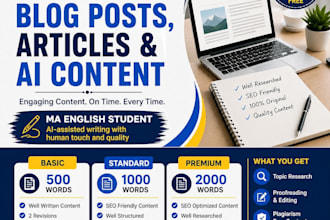 write SEO friendly blog posts, articles, and ai content