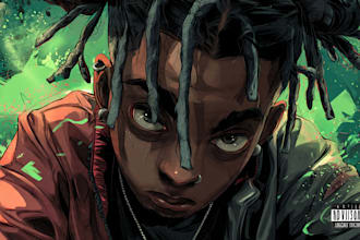 draw a cartoon cover art, single, mixtape or album cover