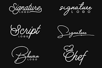 do handwritten signature logo design for photography, beauty or fashion brand