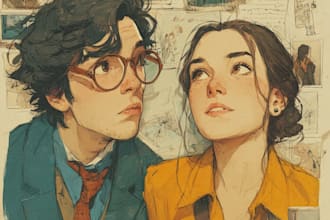 draw couple portrait illustration