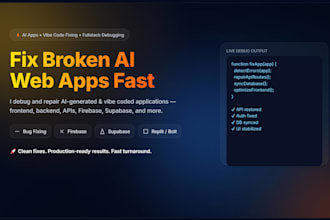 fix bugs errors in your ai vibe coded website web app