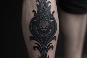 be exclusive tattoo design in blackwork style