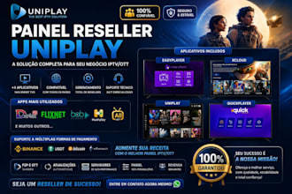 provide unlimited reseller panel setup, strong 8k, dream 4k, trex,diamond 4k,b1g