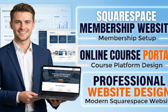 design squarespace membership website and online course portal