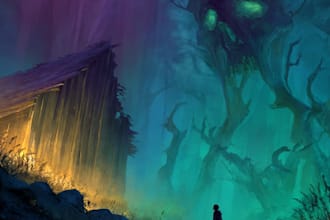 create dark fantasy horror character art