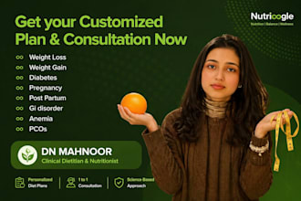 be your nutritionist and create diet plans for you