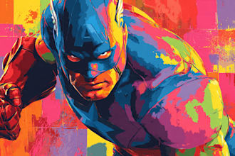 design an amazing superhero pop art