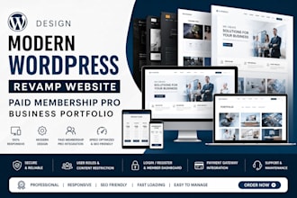 design modern revamp wordpess website paid membership pro business portfolio