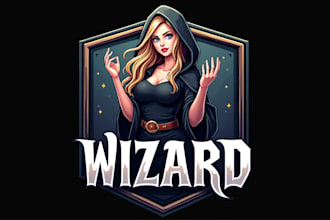 design realistic wizard grill logo with express delivery