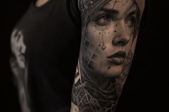 draw a tattoo design of tattoo sleeve