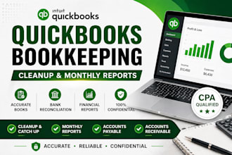 do quickbooks bookkeeping and clean up books for start up businesses